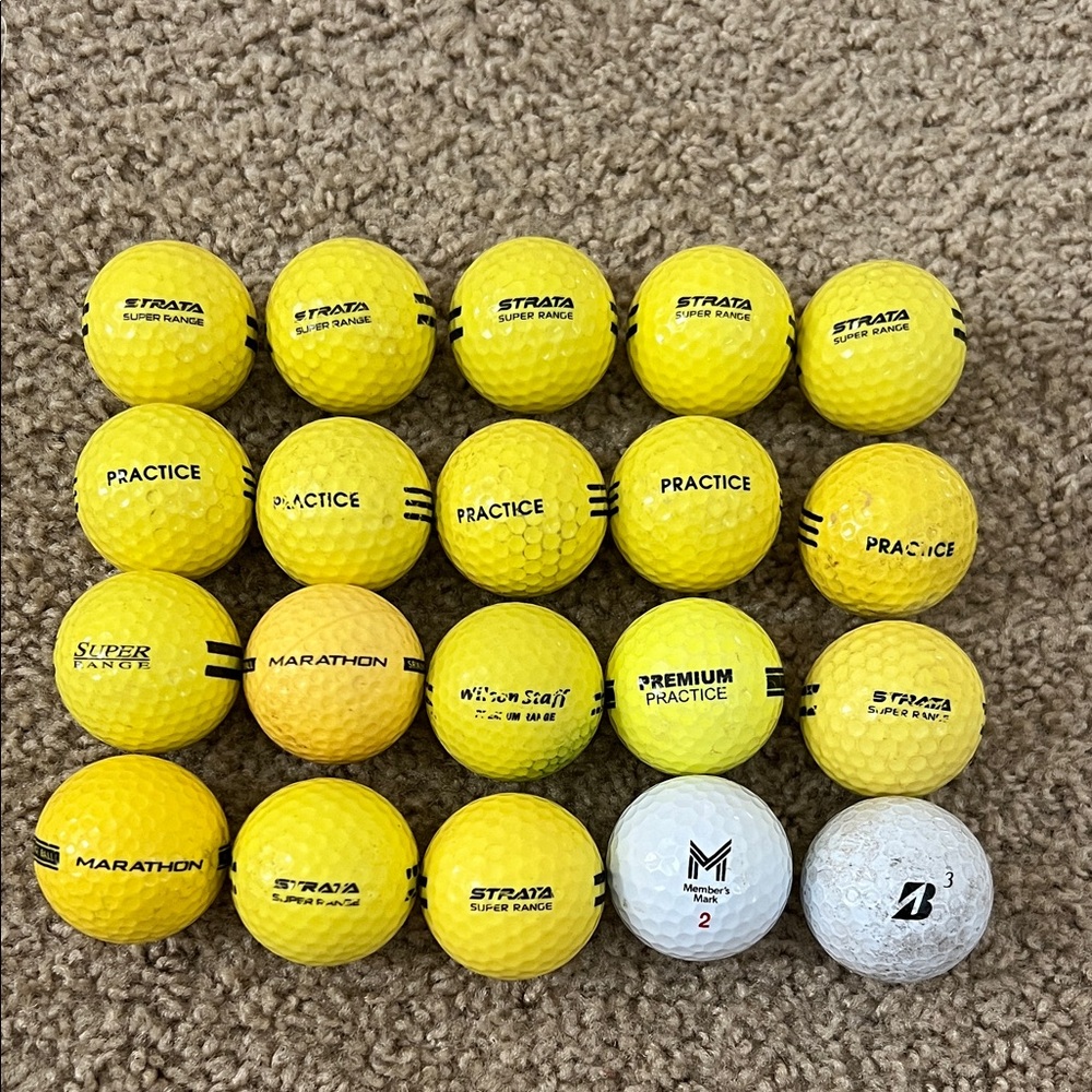 Yellow and White Golf Practice Balls 20 pcs